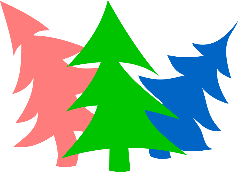 Merry New-Year Firs by Rones Free Vector / 4Vector