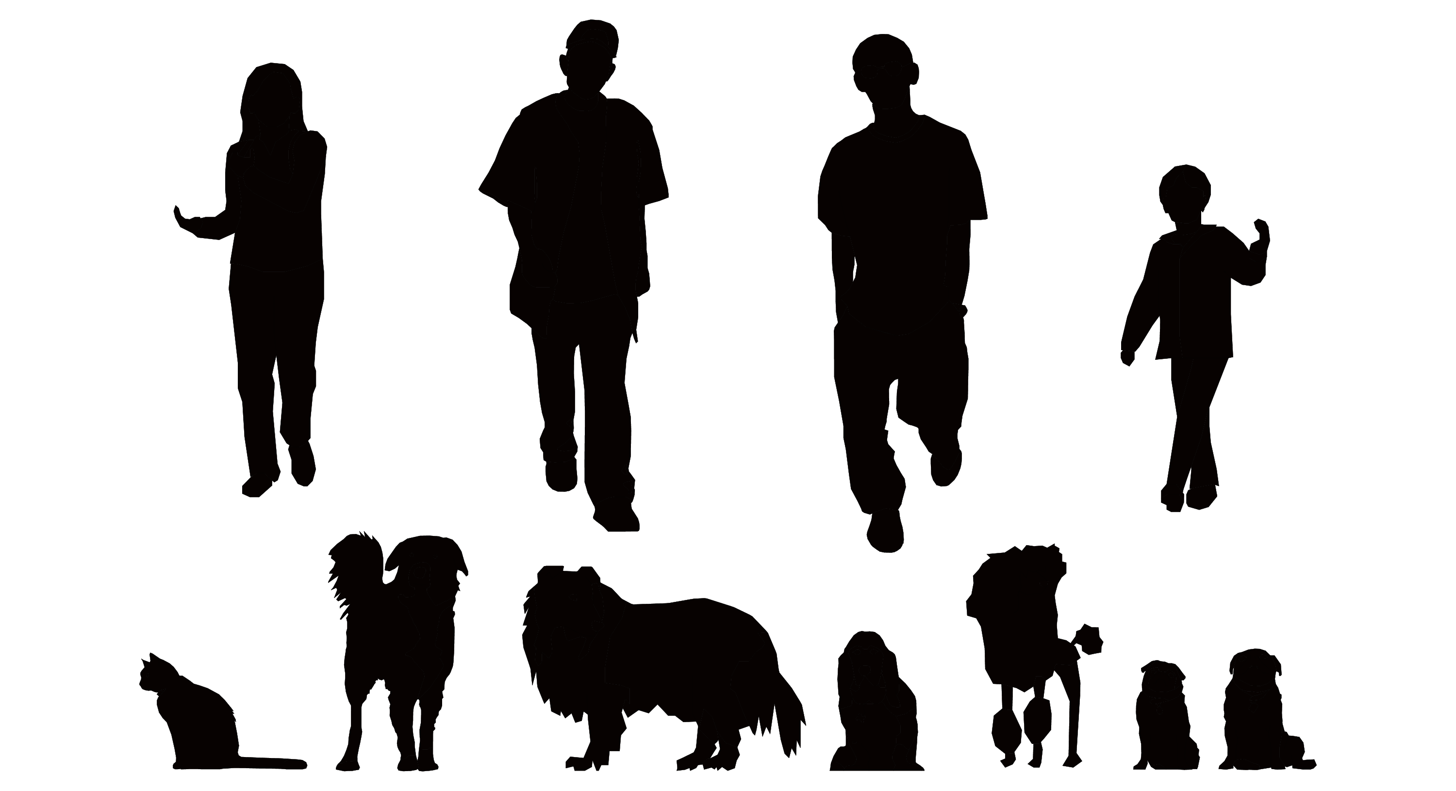 People Walking Dogs Silhouettes Vector Tattoo Page 5 - Cliparts.co