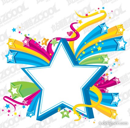 4-Designer | Colorful the stereoscopic stars theme vector material ...
