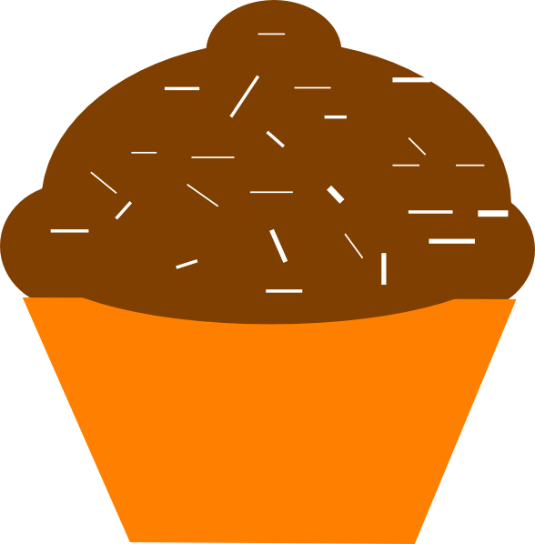 Cupcake Brown Orange clip art - vector clip art online, royalty ...