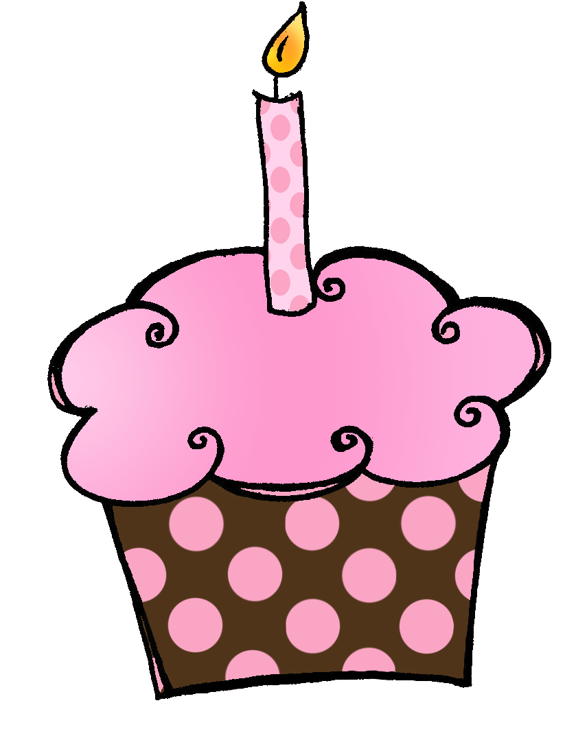 Birthday Cupcake With Candle Clipart - ClipArt Best