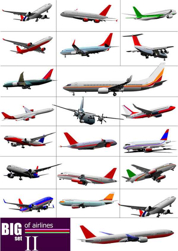 Set of airplanes vector design, free vectors design | Download ...