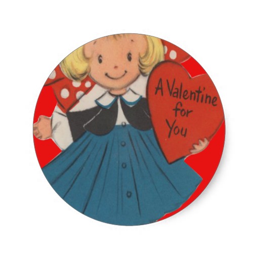 Vintage Valentine Stickers, Vintage Valentine Sticker Designs