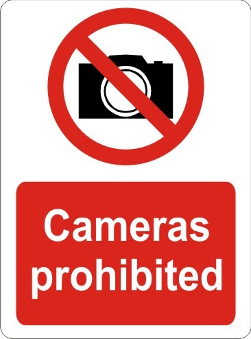 Cameras Prohibited Sign With Camera Picture