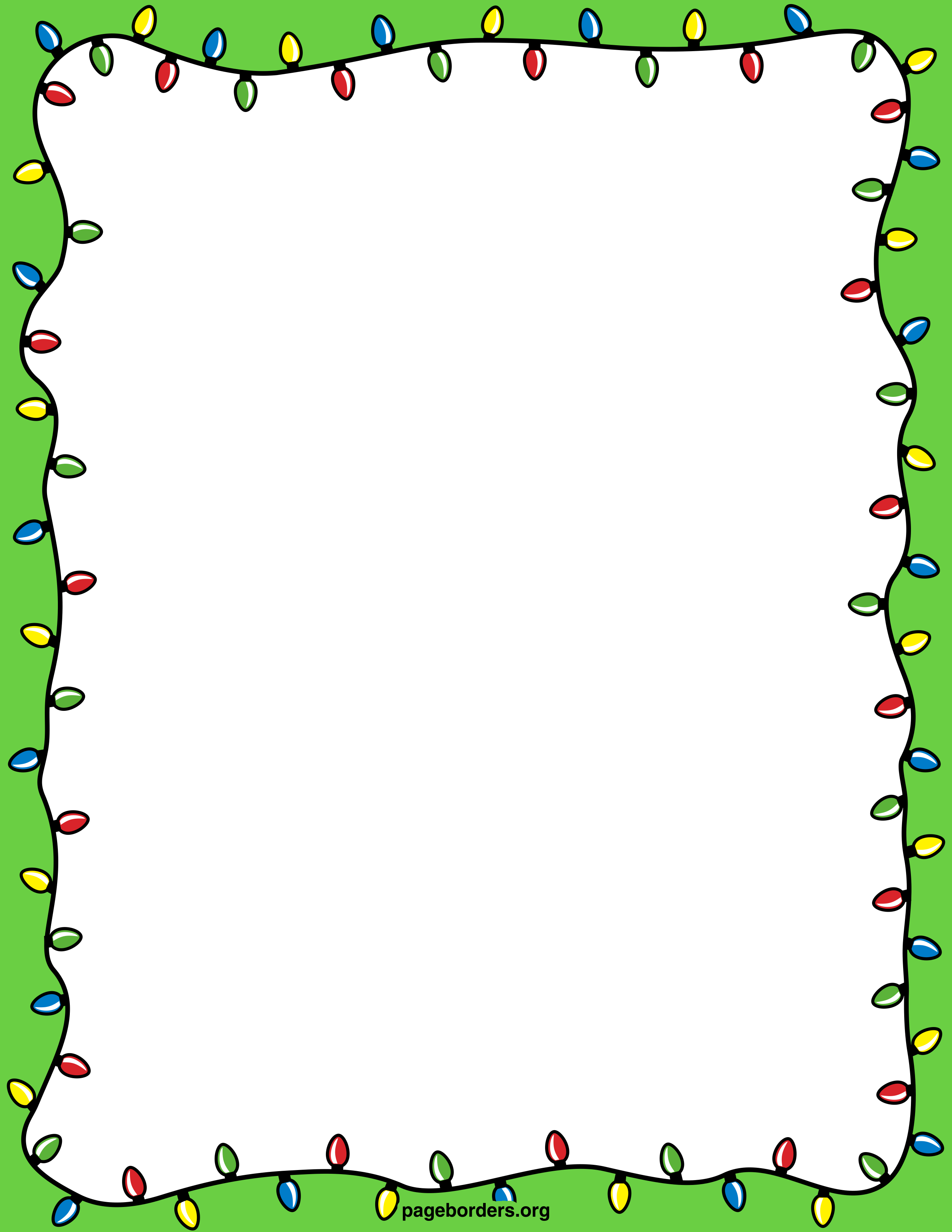 Christmas Lights Border: Clip Art, Page Border, and Vector Graphics