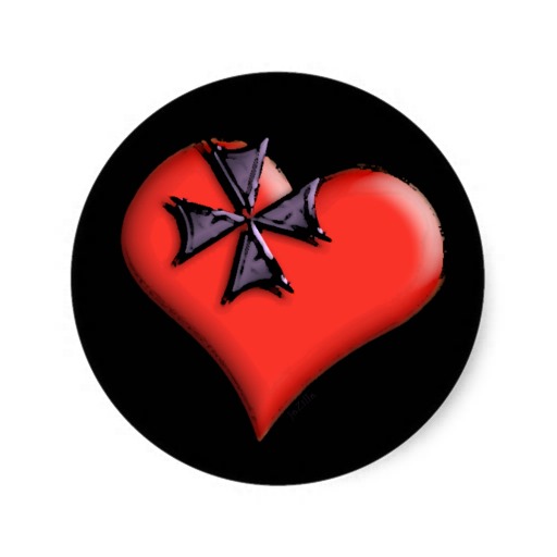 Gothic Hearts and Black Wings Sticker | Zazzle