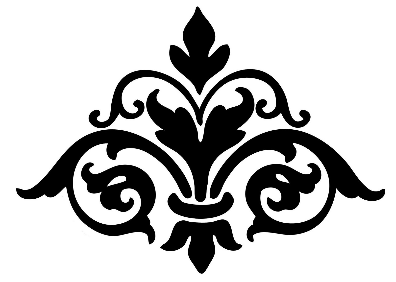 Red Damask Clip Art Accents - ClipArt Best