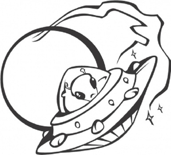 coloring pages alien spaceship | Coloring Kids