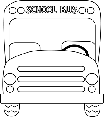 School Bus Front Black and White Clip Art - School Bus Front Black ...