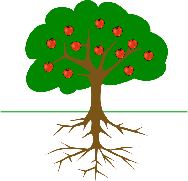 Apple Tree With Roots clip art - vector clip art online, royalty ...