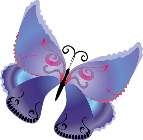 Cartoon Purple Butterfly Clipart