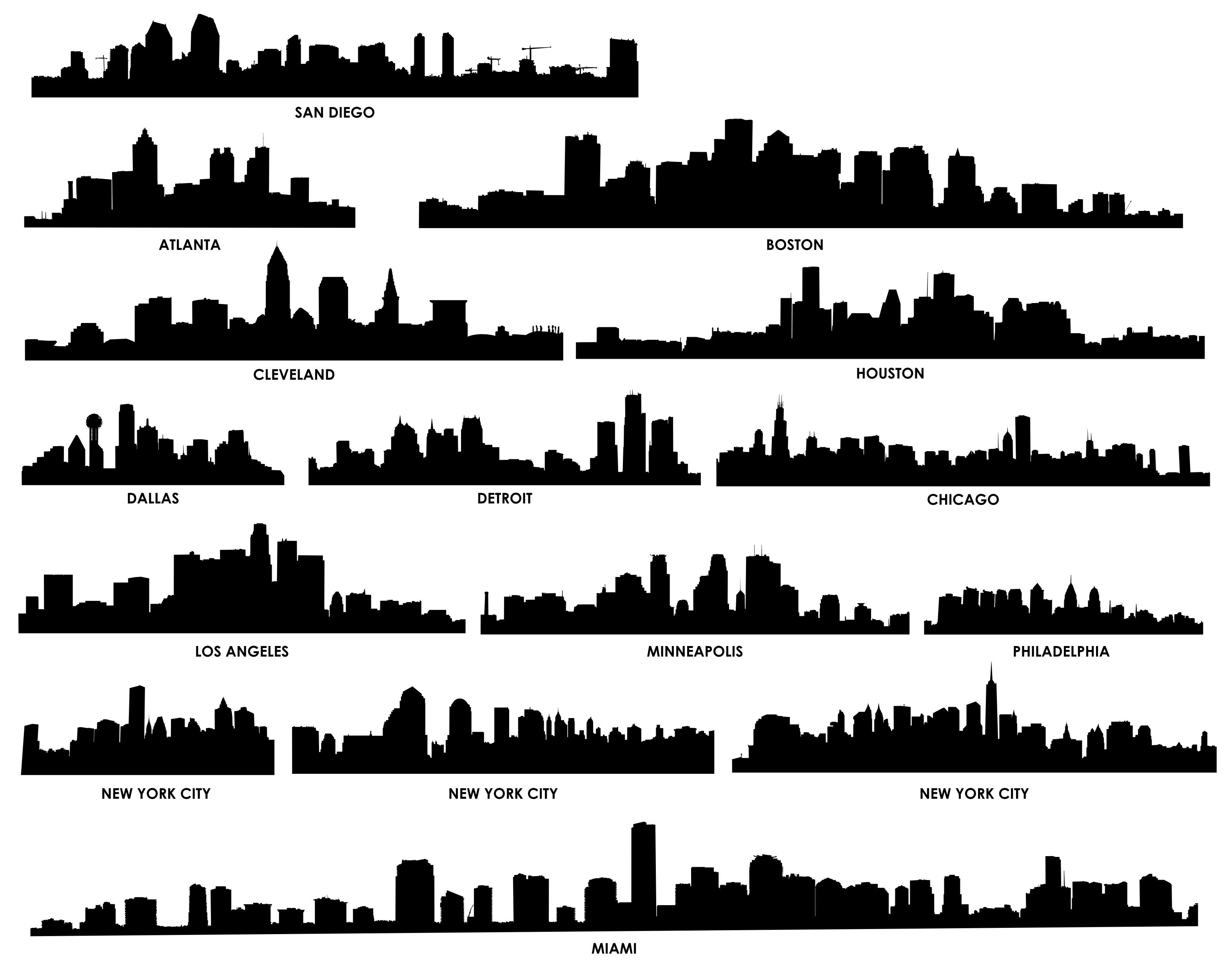City Skyline Silhouette 02 Vector EPS Free Download, Logo, Icons ...