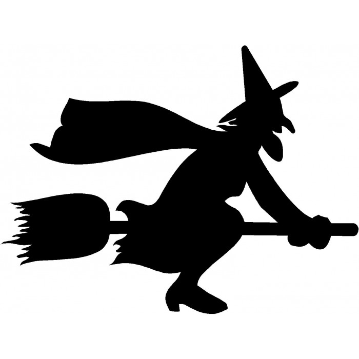 Haloween Witch On Broom Sticker - Signmash Logos And Vinyl Letters ...