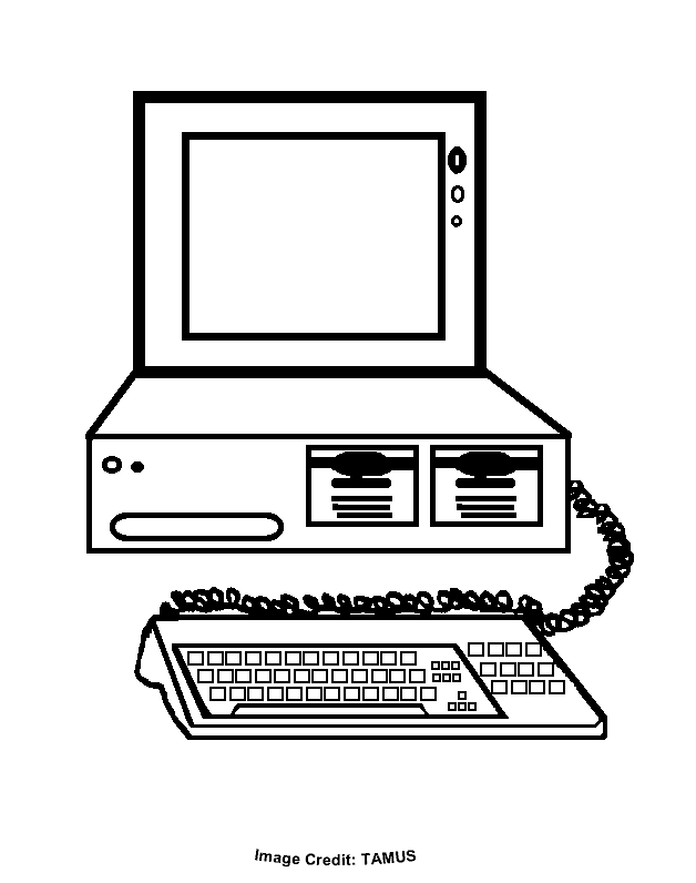 Computer - Free Coloring Pages for Kids - Printable Colouring Sheets