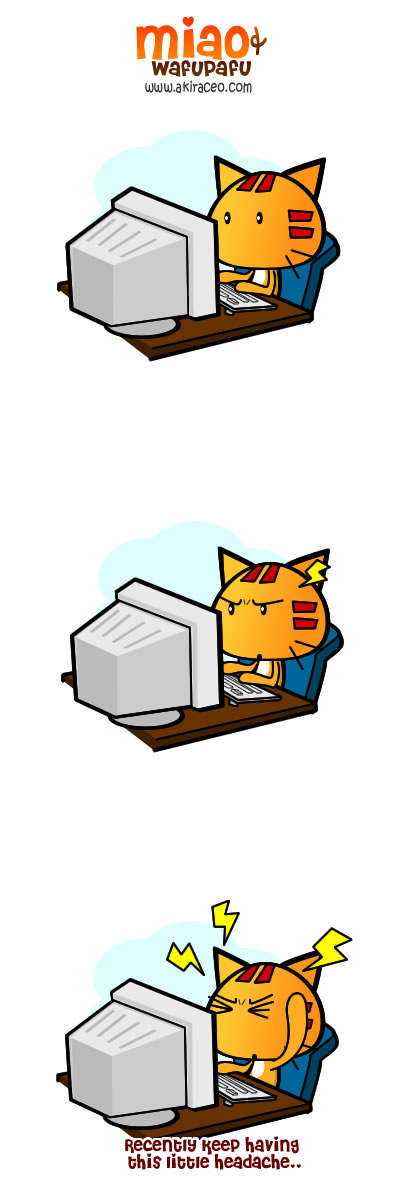 Miao & WafuPafu Comic Blog | Cuteness Overdose! » Too much Computer?
