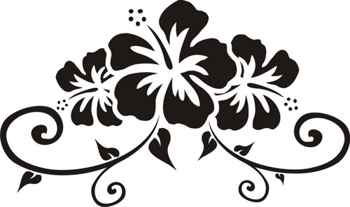 Hibiscus Floral Design Decal Sticker Wall Art Graphic Flower Hawai ...