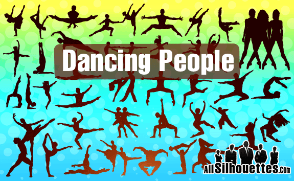 750+ vector dancer's silhouettes
