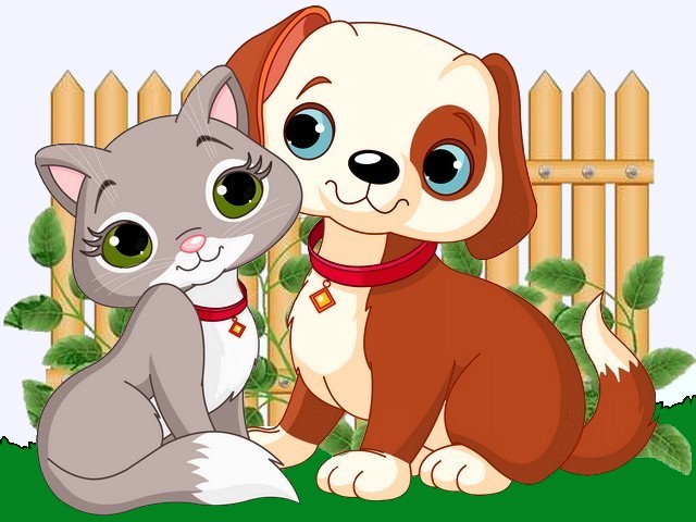 Cat and Dog Wallpaper - Puzzles-Games.eu - puzzles games