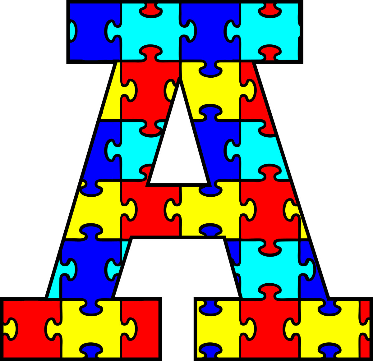 Autism Puzzle Wall Letter Decals | Potty Training Concepts