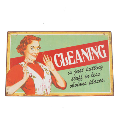 Cleaning 50'S Imagery Retro Plaque | Retro Plaques | Words ...