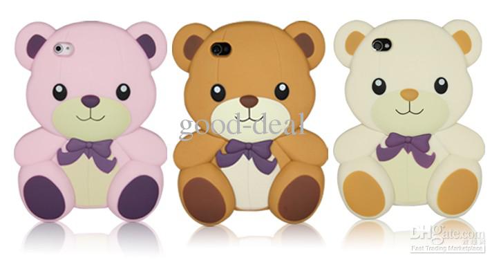 Leather Phone Cases Newest Cute 3d Teddy Bear Cartoon Separable ...