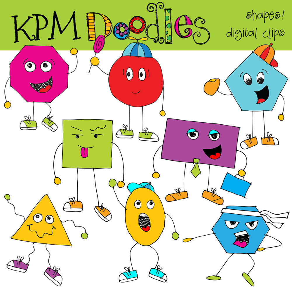 COMBO PACK Rafa's Shape monsters digital clip art by kpmdoodles