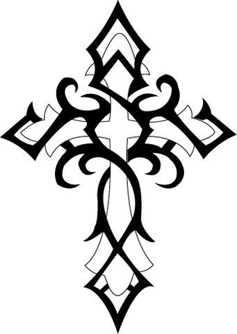 Tribal Tattoo Cross Vinyl Vehicle Decal