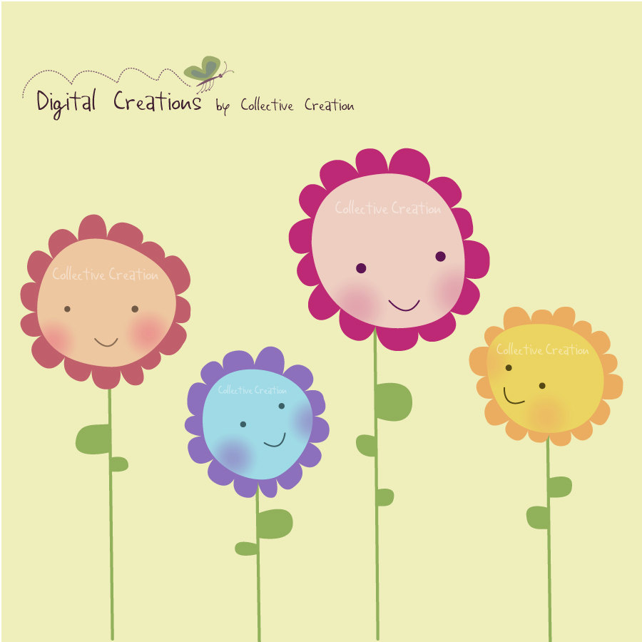 Popular items for cute flower clipart on Etsy