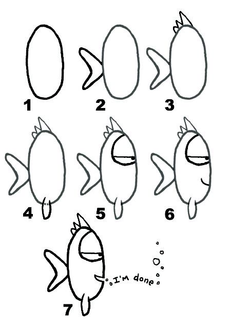 Drawing fish on Pinterest | Fish, How To Draw and Jellyfish