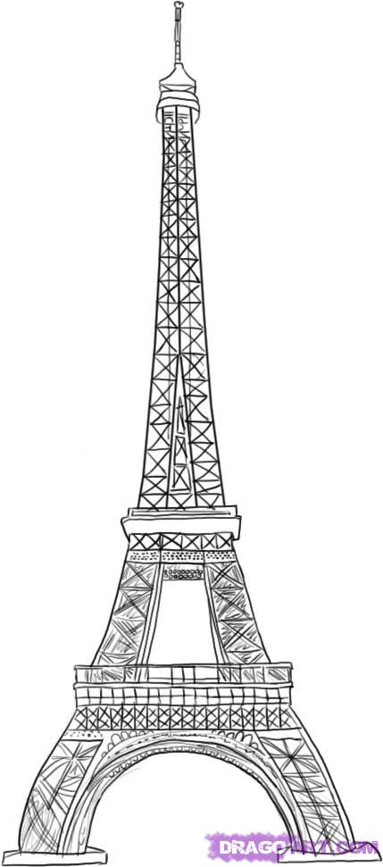 How to Draw the Eiffel Tower, Step by Step, Monuments, Landmarks ...