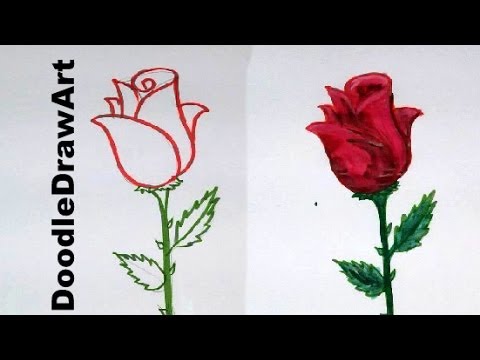 Drawing: How To Draw a Rose step by step - easy lesson for kids ...