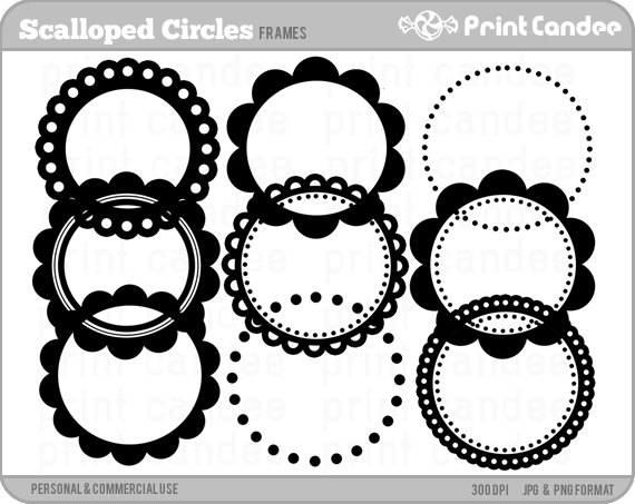 Popular items for scallop circle frame on Etsy