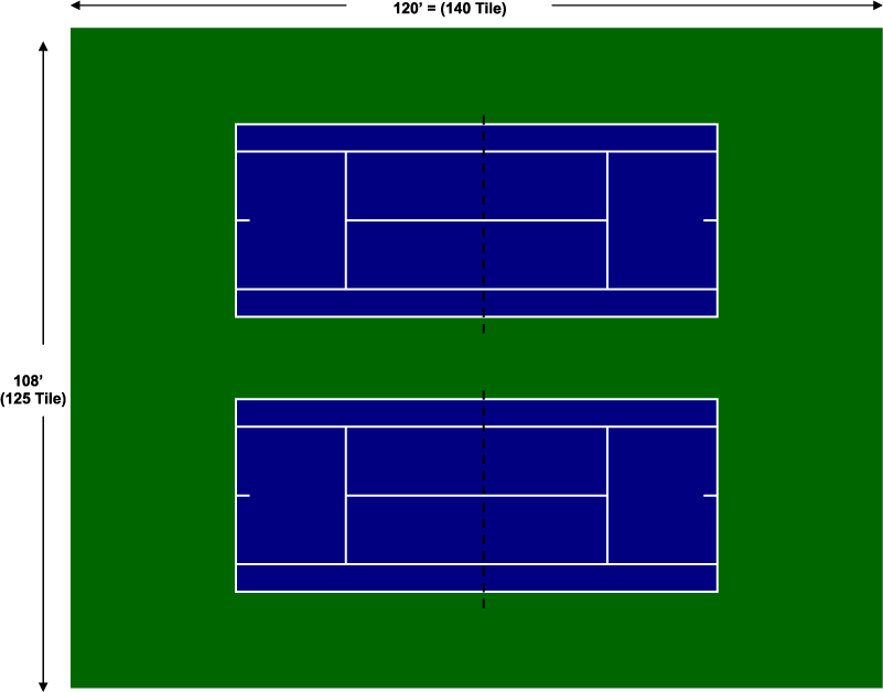 Double Tennis Court by Flexcourt Atheletics