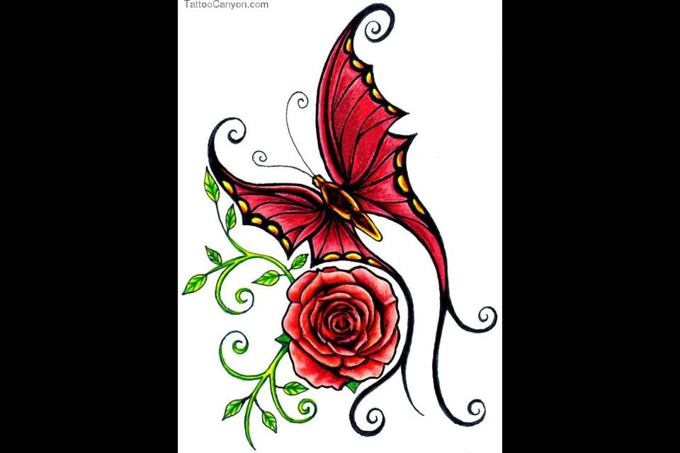 Tattoo Photos Butterflies And Roses Tattoos Free Download Picture #