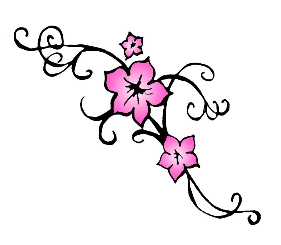 cherry blossom flower tattoo outline |
