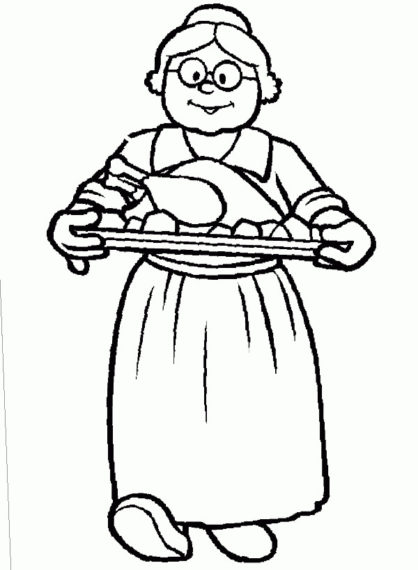 grandma thanksgiving coloring pages - Free & Printable Coloring ...