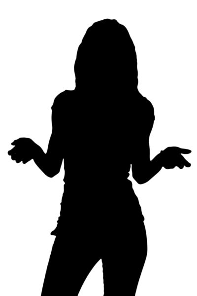 Shrugging woman silhouette - stock photo free