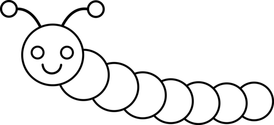 Cute Colorable Caterpillar - Free Clip Art