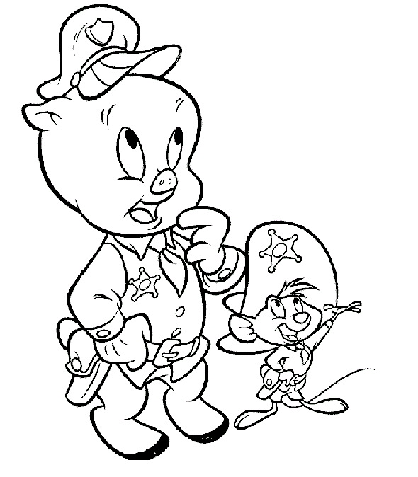 Printable Coloring Pages of Looney Tunes Porky Pig and Speedy ...