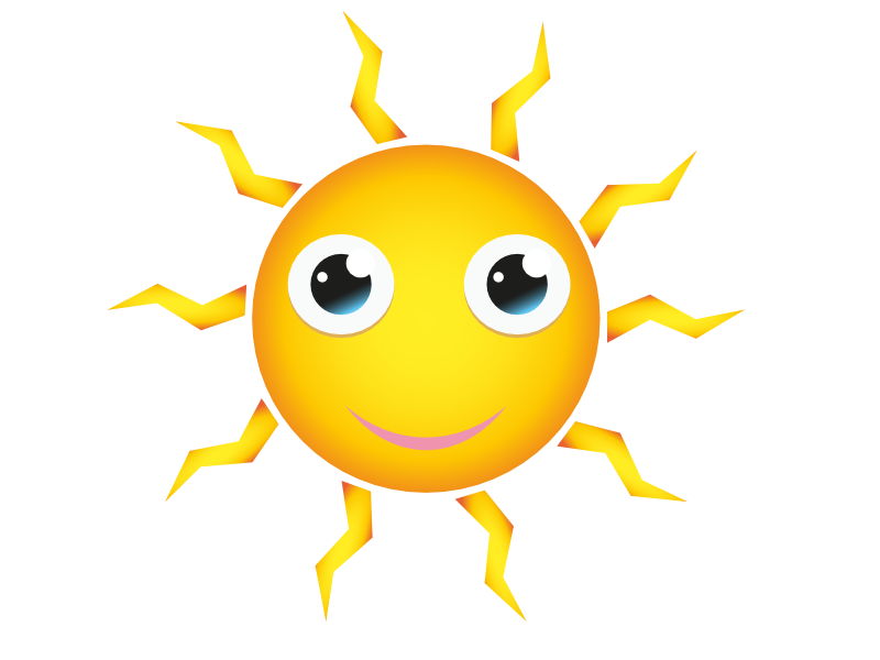 Clipart - Happy Cartoon Sun