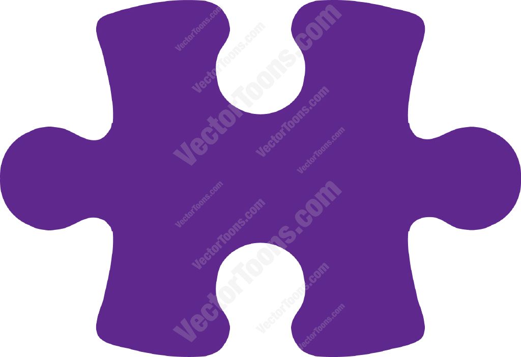 Dark purple puzzle piece | Stock Cartoon Graphics | Vector Toons