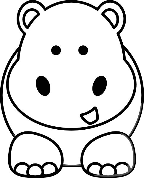 Cartoon Hippo clip art - vector clip art online, royalty free ...