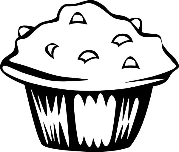 Blueberry Muffin (b And W) clip art - vector clip art online ...