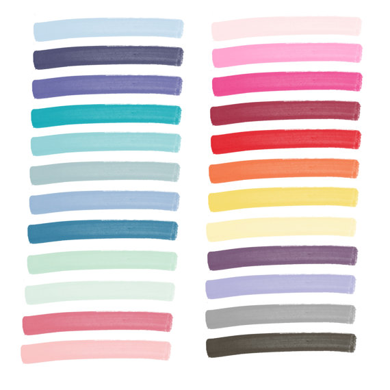 60% OFF SALE Digital Clip Art Clipart Paint Strokes Rainbow Paint ...