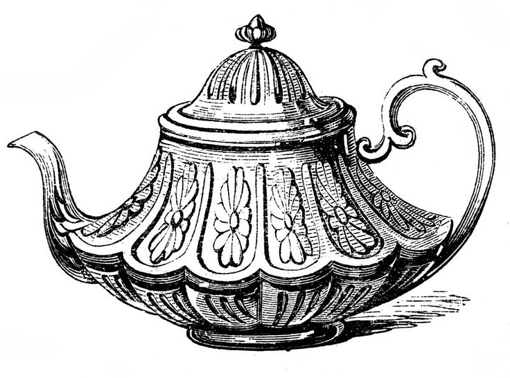 Free Vintage Clip Art - 2 Ornate Teapots