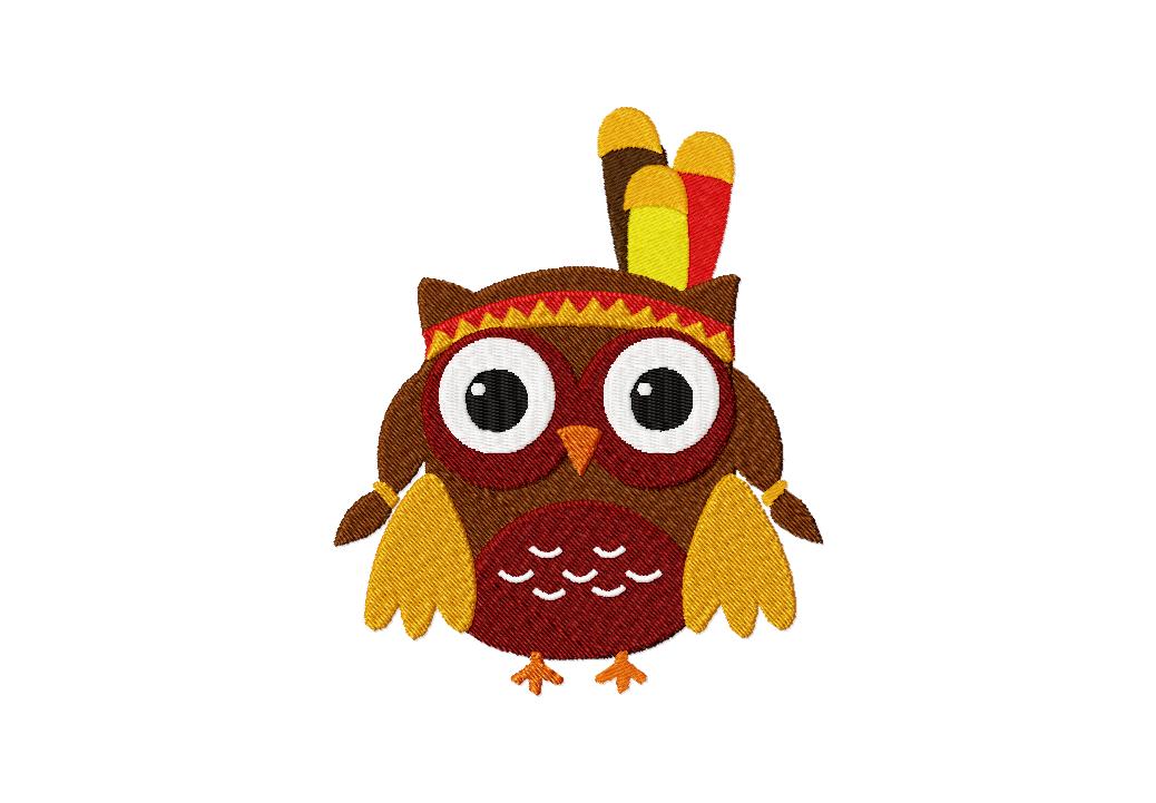 Free Fall Holiday Owl Ponytail Chieftess Embroidery Design | Daily ...