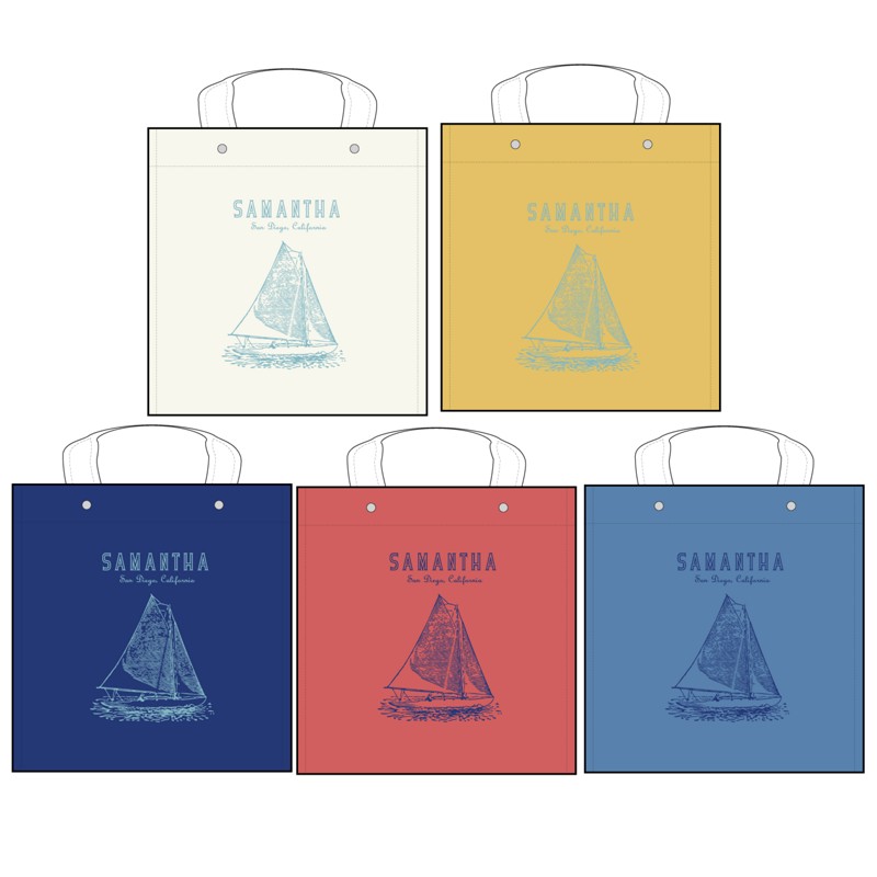 sailboat canvas tote bag