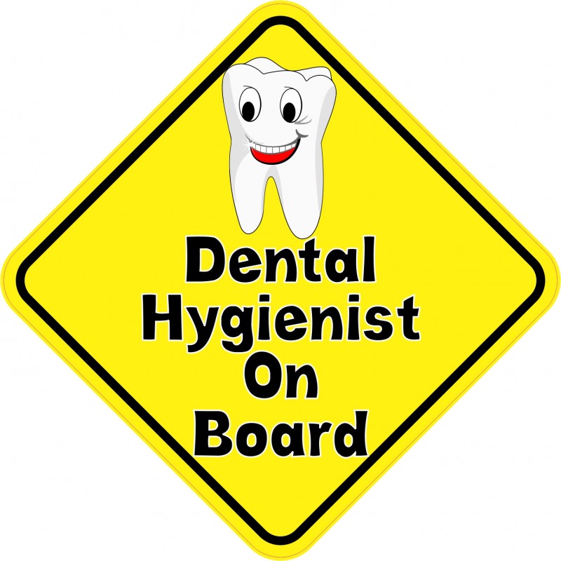 Dental Hygienist On Board Vinyl Bumper Stickers Decals Window ...
