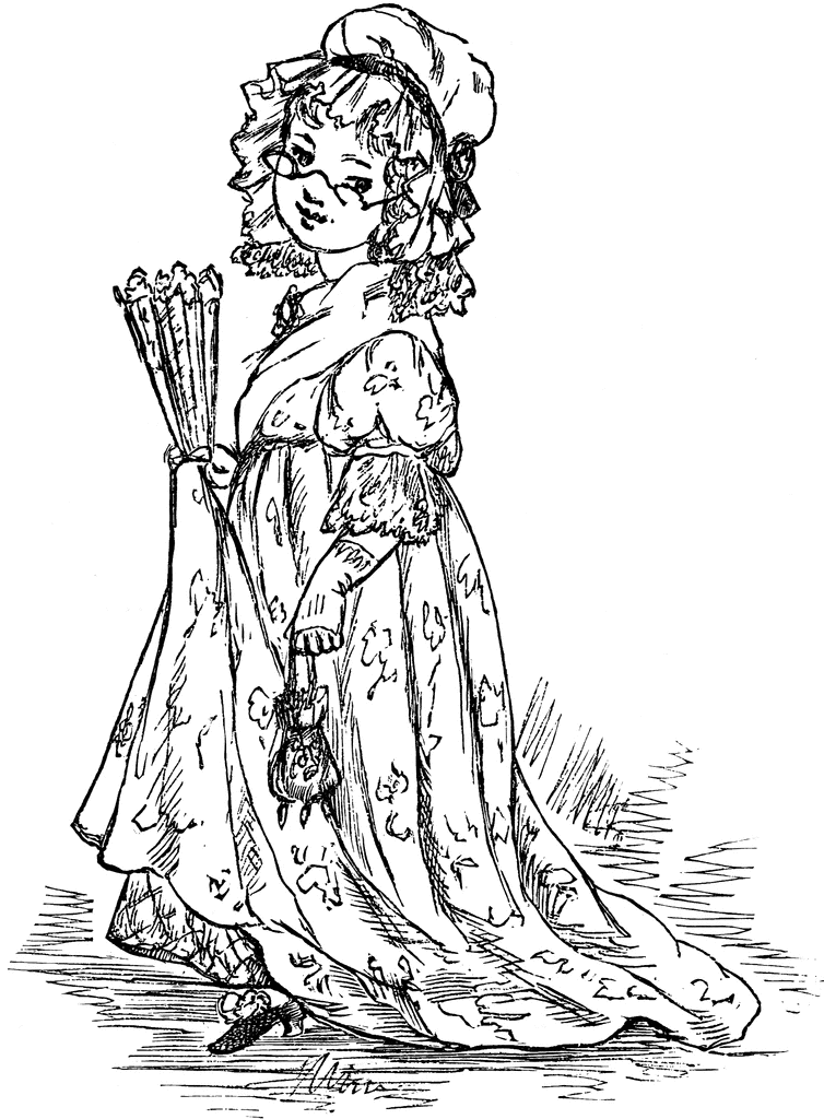 Young Girl Playing Dress-up | ClipArt ETC