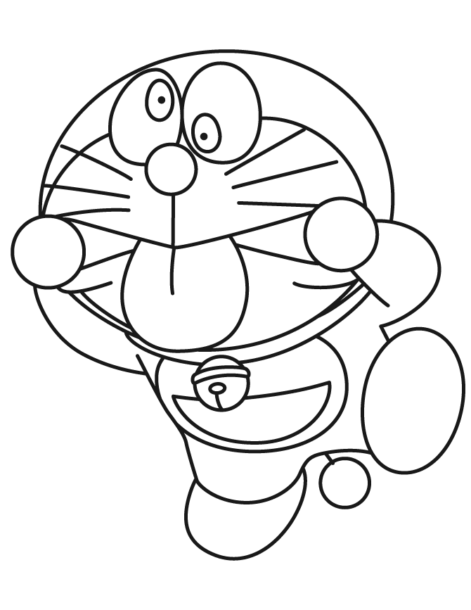 Silly Doraemon Making Faces Coloring Page | Free Printable ...